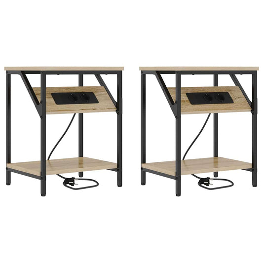 Nachttisch 2 pcs Sonoma Eiche 38 x 30 x 48 cm Holzwerkstoff