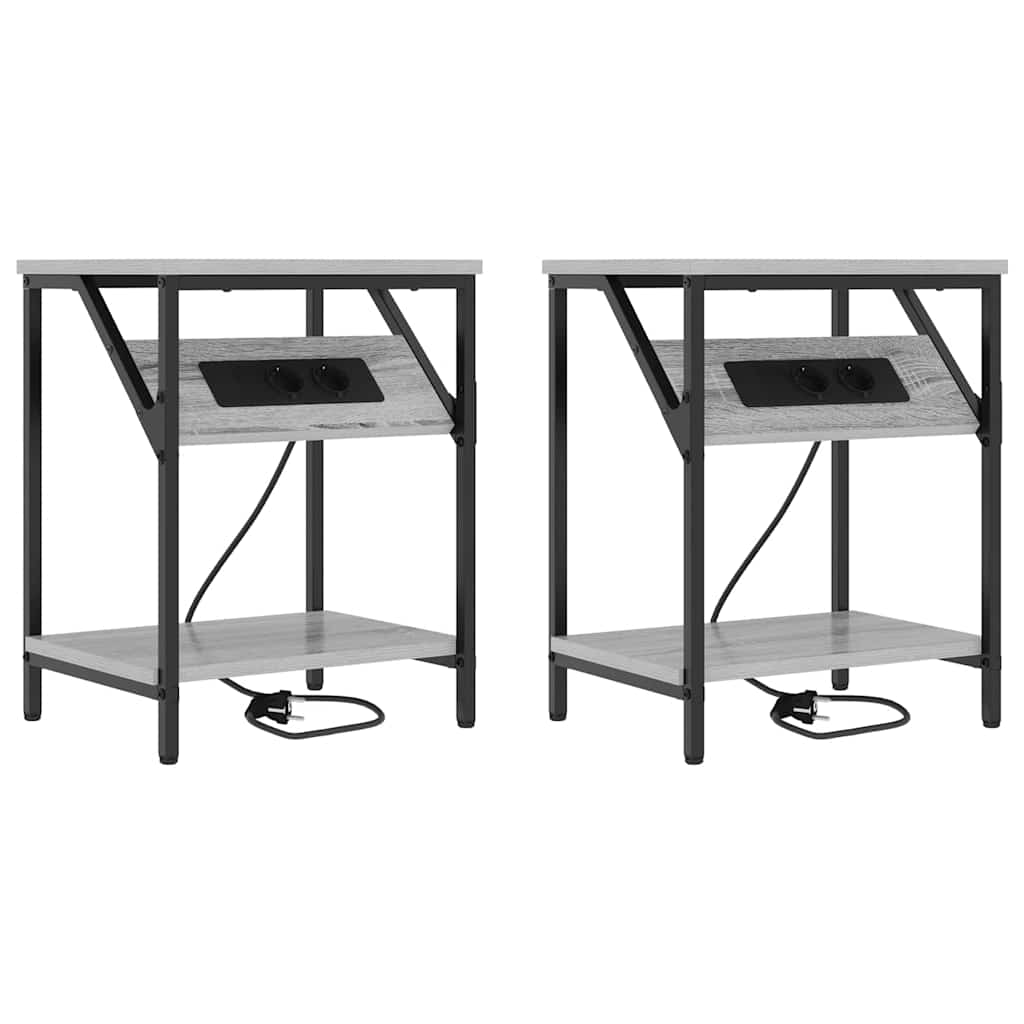 Nachttisch 2 pcs Grau Sonoma 38 x 30 x 48 cm Holzwerkstoff
