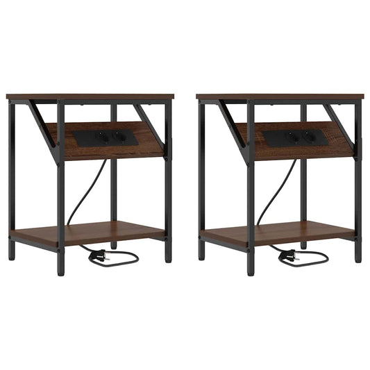 Nachttisch 2 pcs Braune Eiche 38 x 30 x 48 cm Holzwerkstoff