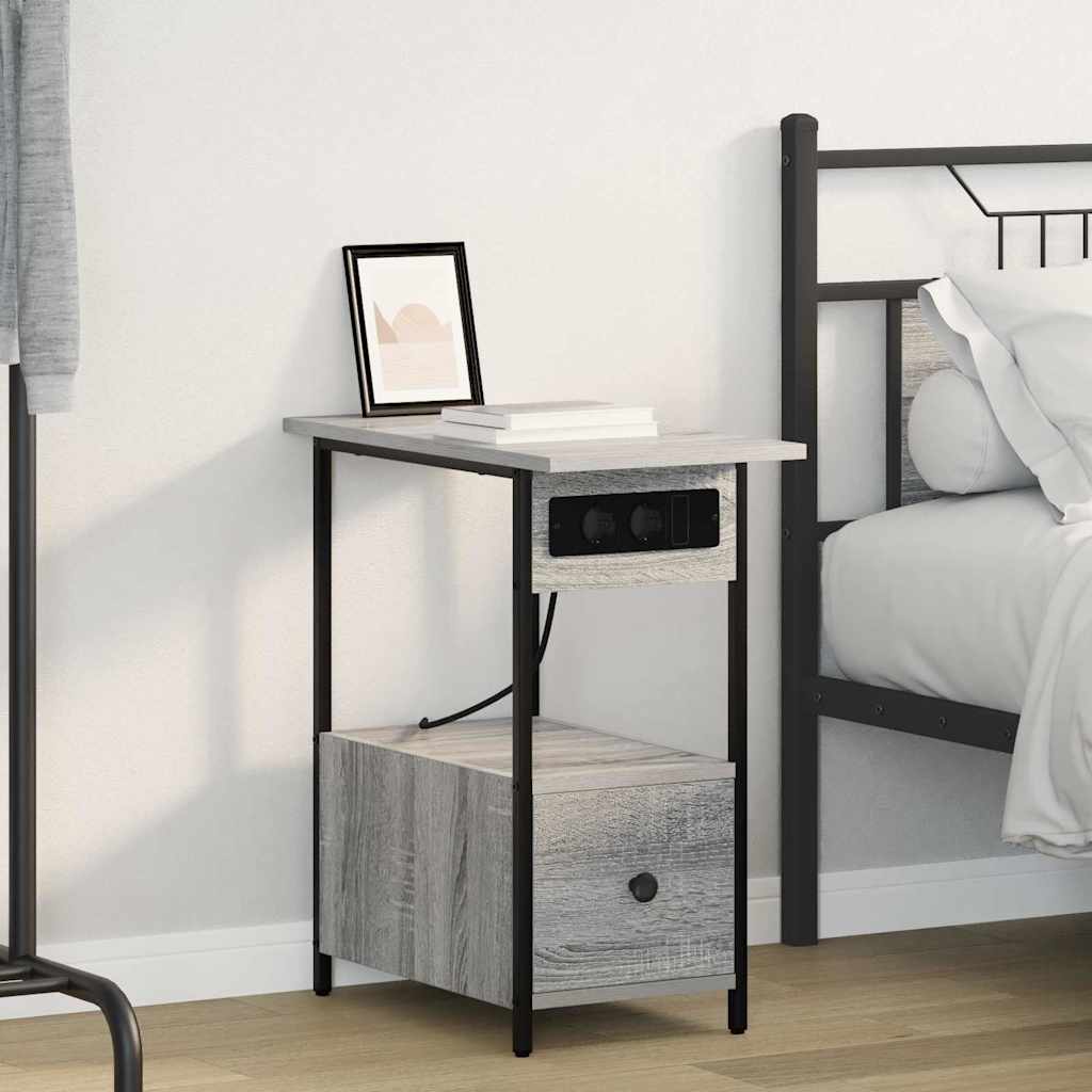 Nachttisch Grau Sonoma 60 x 30 x 61 cm Holzwerkstoff