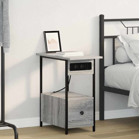 Nachttisch Grau Sonoma 60 x 30 x 61 cm Holzwerkstoff