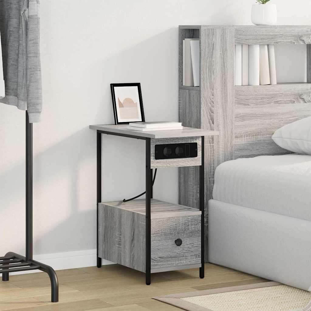 Nachttisch Grau Sonoma 60 x 30 x 61 cm Holzwerkstoff