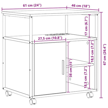 Büroschrank mit Rad Sonoma Eiche 61 x 46 x 67 cm Holzwerkstoff