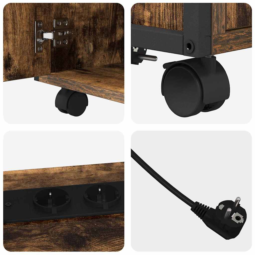 Büroschrank mit Rad Räuchereiche 61 x 46 x 67 cm Holzwerkstoff