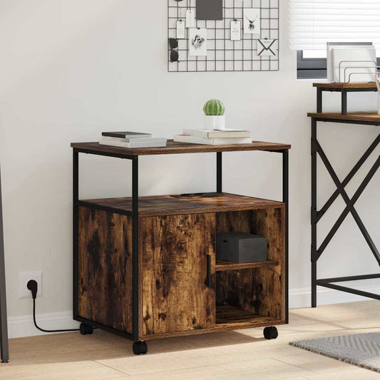 Büroschrank mit Rad Räuchereiche 61 x 46 x 67 cm Holzwerkstoff