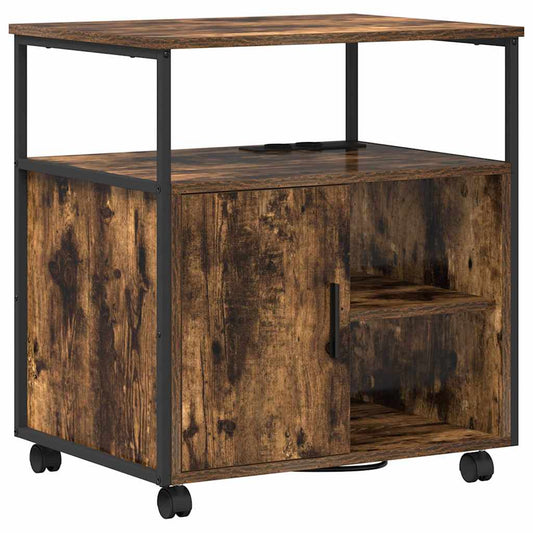 Büroschrank mit Rad Räuchereiche 61 x 46 x 67 cm Holzwerkstoff