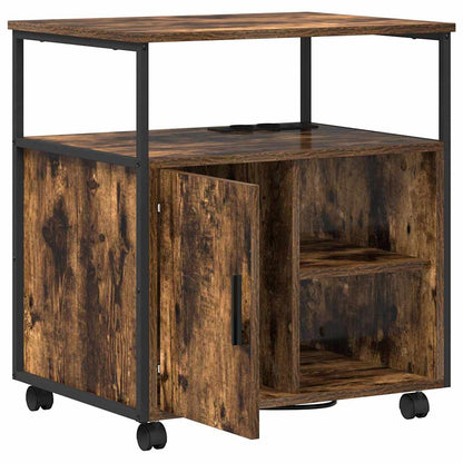 Büroschrank mit Rad Räuchereiche 61 x 46 x 67 cm Holzwerkstoff