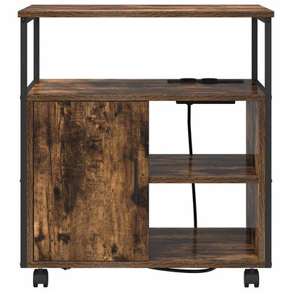 Büroschrank mit Rad Räuchereiche 61 x 46 x 67 cm Holzwerkstoff