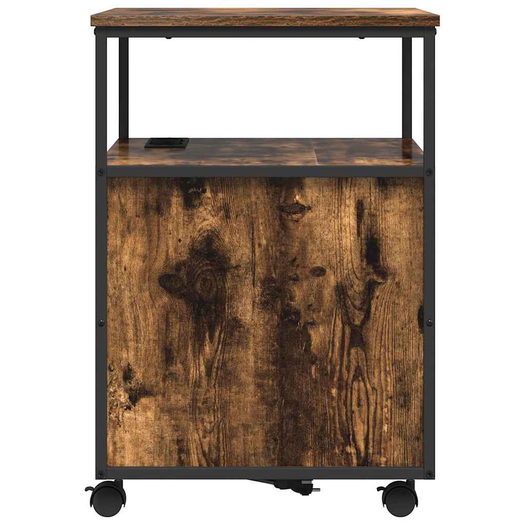Büroschrank mit Rad Räuchereiche 61 x 46 x 67 cm Holzwerkstoff