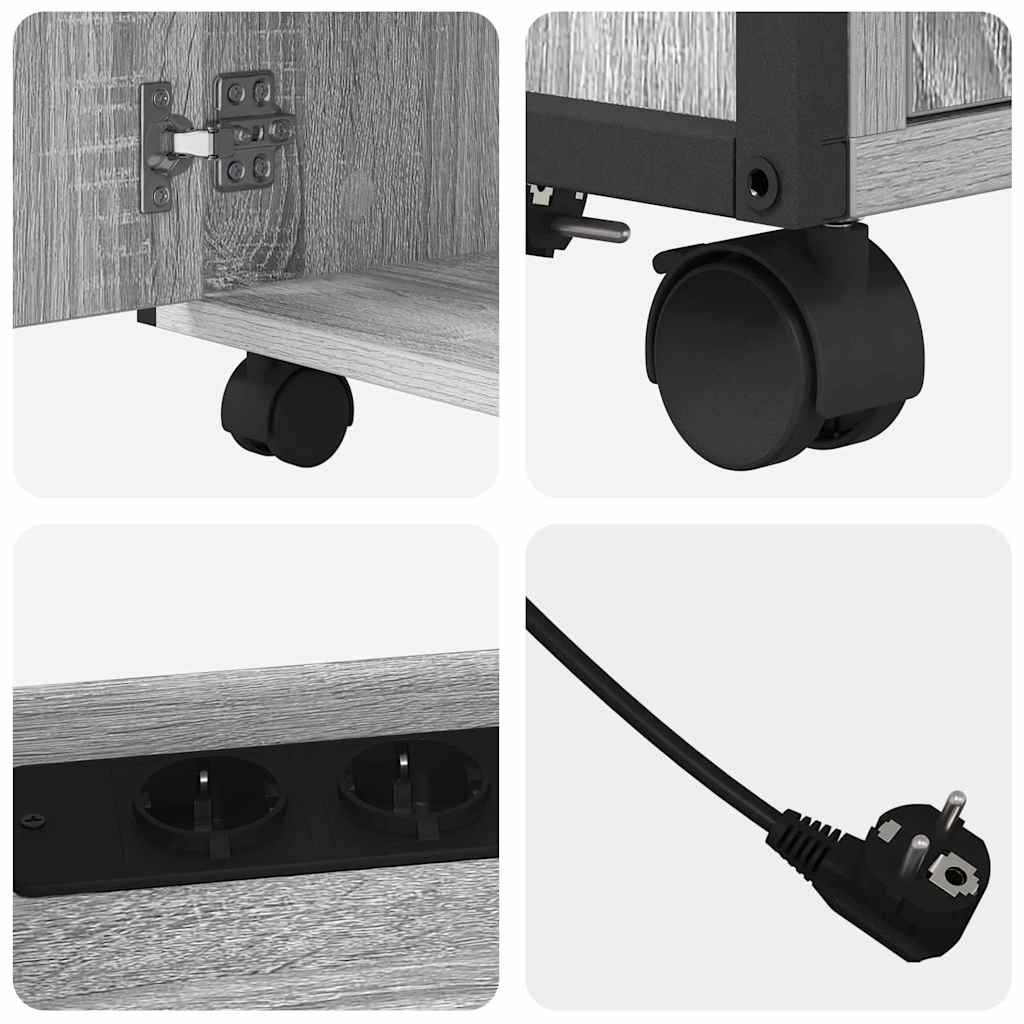 Büroschrank mit Rad Grau Sonoma 61 x 46 x 67 cm Holzwerkstoff