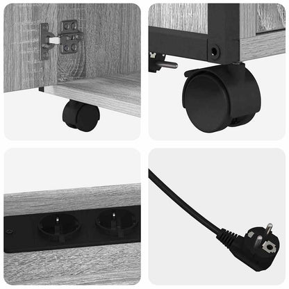Büroschrank mit Rad Grau Sonoma 61 x 46 x 67 cm Holzwerkstoff