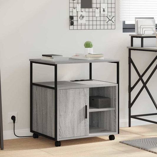 Büroschrank mit Rad Grau Sonoma 61 x 46 x 67 cm Holzwerkstoff