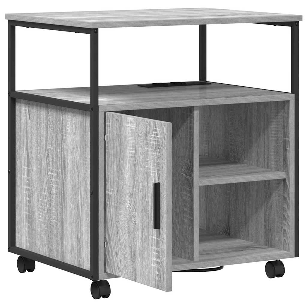Büroschrank mit Rad Grau Sonoma 61 x 46 x 67 cm Holzwerkstoff