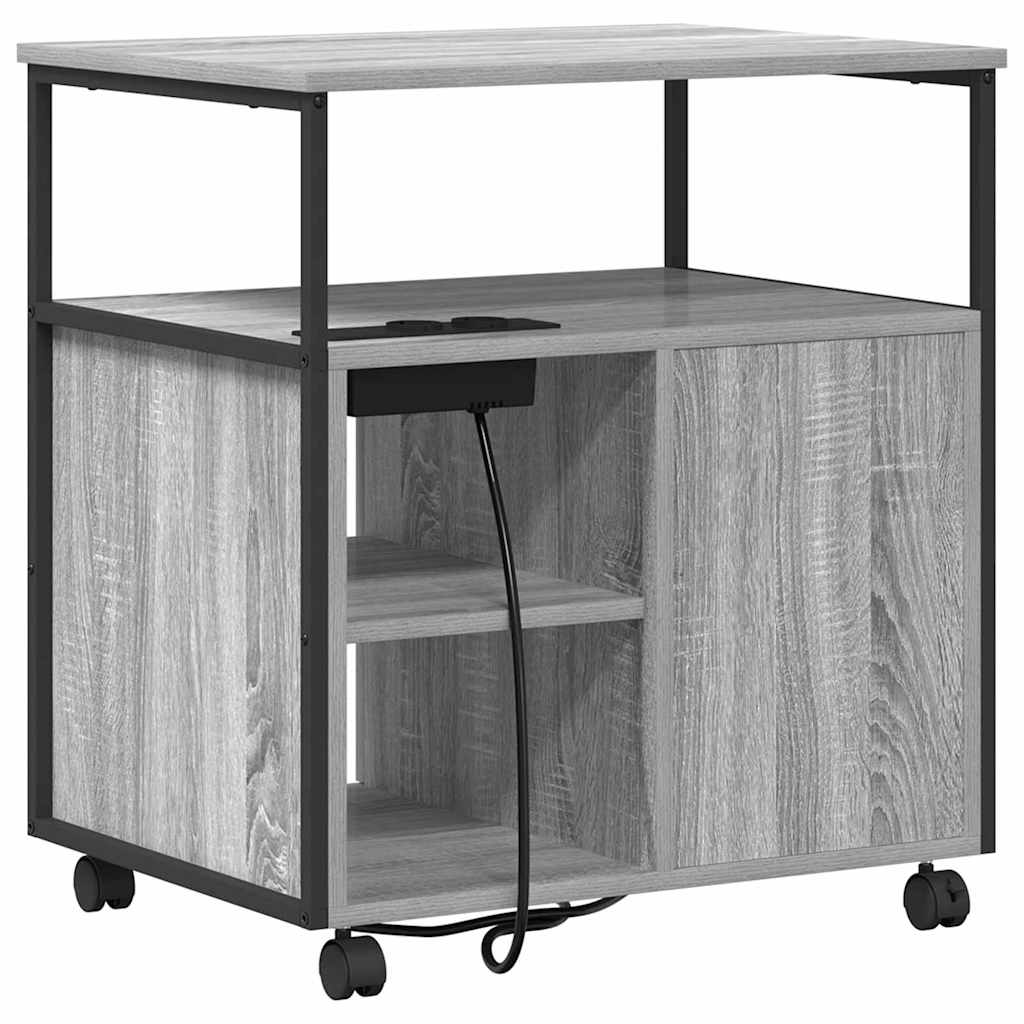 Büroschrank mit Rad Grau Sonoma 61 x 46 x 67 cm Holzwerkstoff