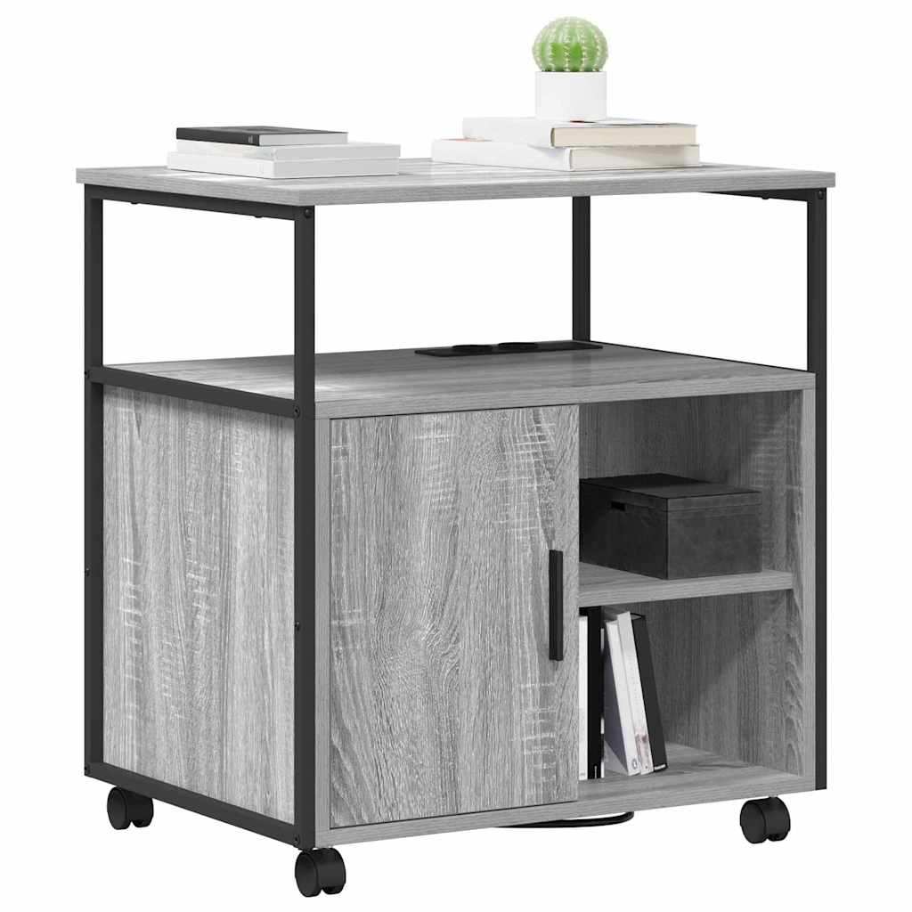 Büroschrank mit Rad Grau Sonoma 61 x 46 x 67 cm Holzwerkstoff
