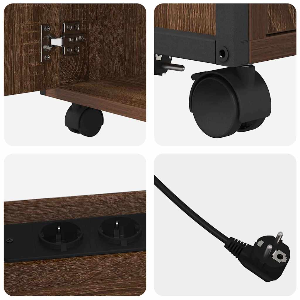 Büroschrank mit Rad Braune Eiche 61 x 46 x 67 cm Holzwerkstoff