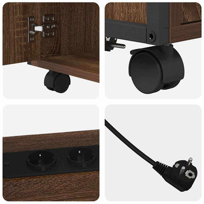 Büroschrank mit Rad Braune Eiche 61 x 46 x 67 cm Holzwerkstoff