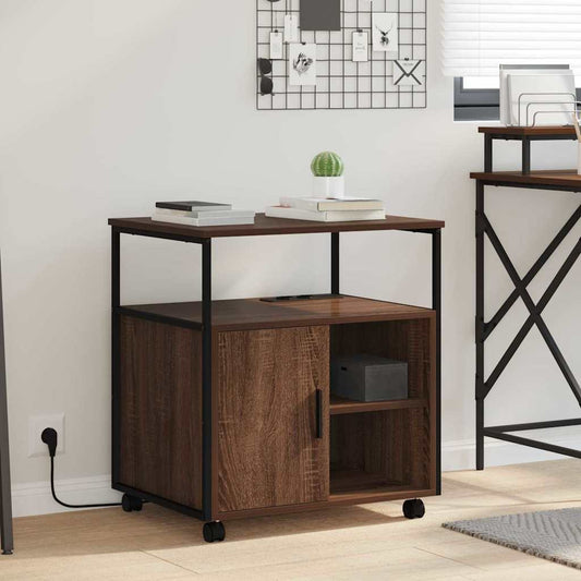 Büroschrank mit Rad Braune Eiche 61 x 46 x 67 cm Holzwerkstoff