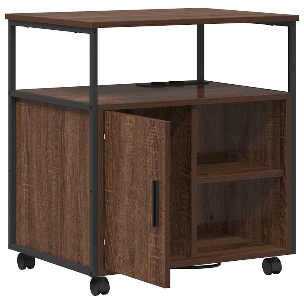 Büroschrank mit Rad Braune Eiche 61 x 46 x 67 cm Holzwerkstoff