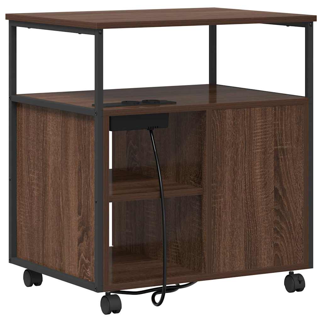 Büroschrank mit Rad Braune Eiche 61 x 46 x 67 cm Holzwerkstoff