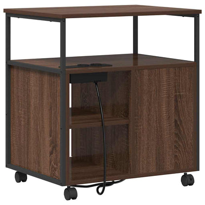 Büroschrank mit Rad Braune Eiche 61 x 46 x 67 cm Holzwerkstoff