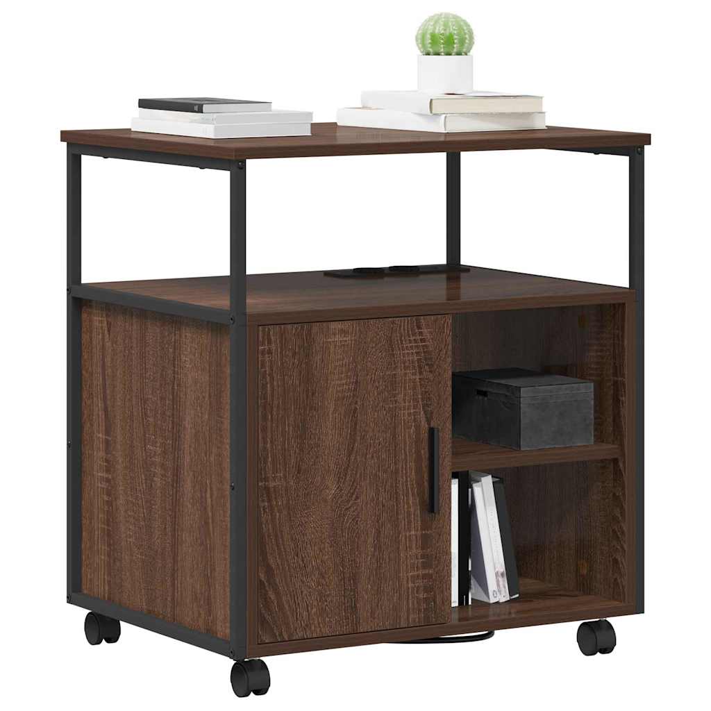 Büroschrank mit Rad Braune Eiche 61 x 46 x 67 cm Holzwerkstoff