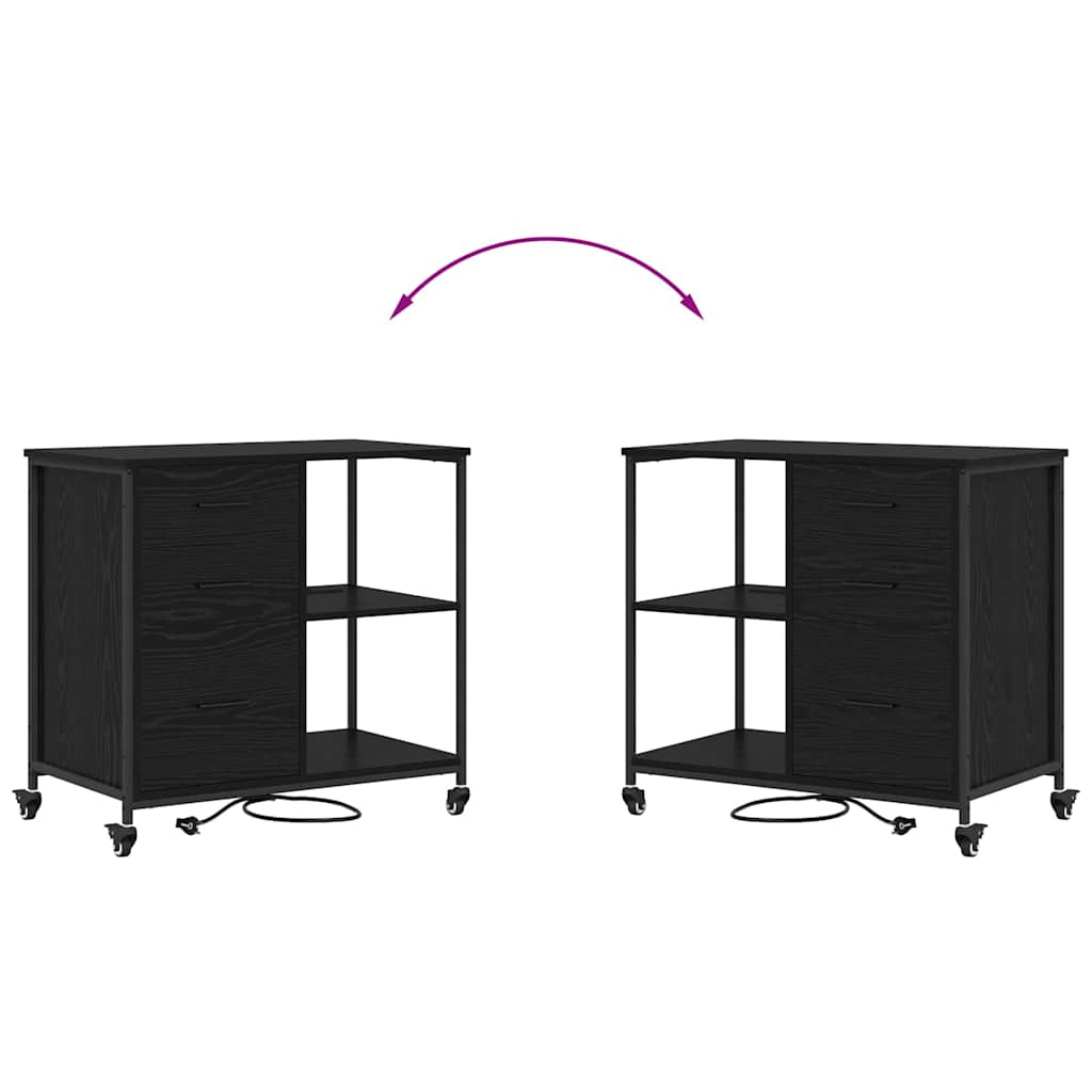 Büroschrank Schwarze Eiche 76 x 41 x 72 cm Holzwerkstoff