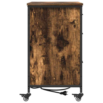Büroschrank mit Rad Räuchereiche 76 x 41 x 72 cm Holzwerkstoff
