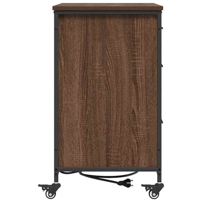 Büroschrank mit Rad Braune Eiche 76 x 41 x 72 cm Holzwerkstoff