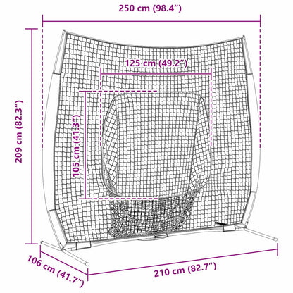 Baseball & Softball Schwarz 250 x 106 x 209 cm Polyester