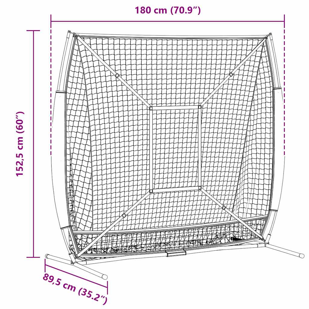 Baseball & Softball Schwarz 180 x 90 x 153 cm Polyester