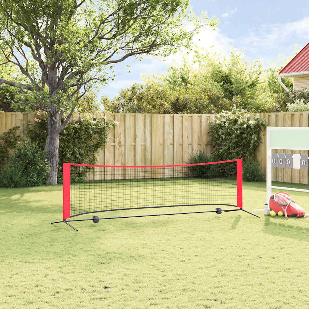 Tennisnetz Falten Schwarz und rot 301 x 90.5 x 87 cm Polyester