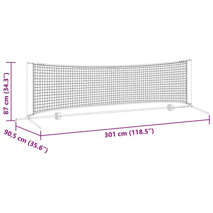 Tennisnetz Falten Schwarz und rot 301 x 90.5 x 87 cm Polyester