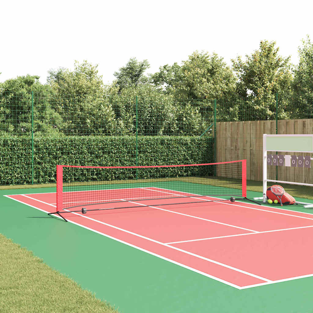 Tennisnetz Falten Schwarz und rot 396 x 92 x 87 cm Polyester
