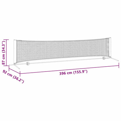 Tennisnetz Falten Schwarz und rot 396 x 92 x 87 cm Polyester