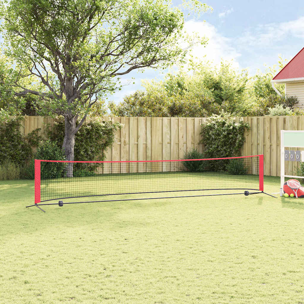 Tennisnetz Falten Schwarz und rot 494.5 x 90 x 87 cm Polyester
