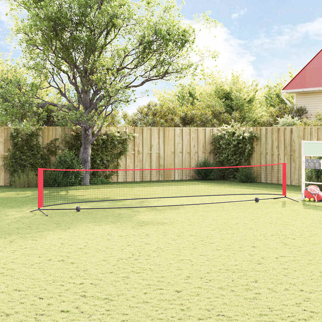 Tennisnetz Falten Schwarz und rot 595 x 90.5 x 87 cm Polyester
