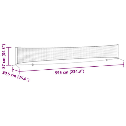 Tennisnetz Falten Schwarz und rot 595 x 90.5 x 87 cm Polyester