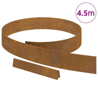 Rasenrand Rostig 450 x 10 cm Witterungsbeständiger Stahl