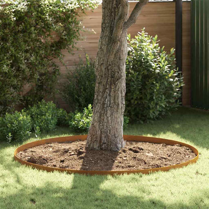 Rasenrand 4 pcs Rostig 450 x 10 cm Witterungsbeständiger Stahl