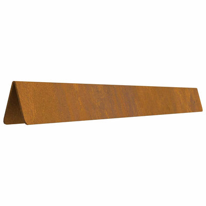 Rasenrand 4 pcs Rostig 450 x 10 cm Witterungsbeständiger Stahl