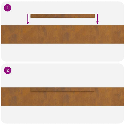 Rasenrand 4 pcs Rostig 450 x 10 cm Witterungsbeständiger Stahl