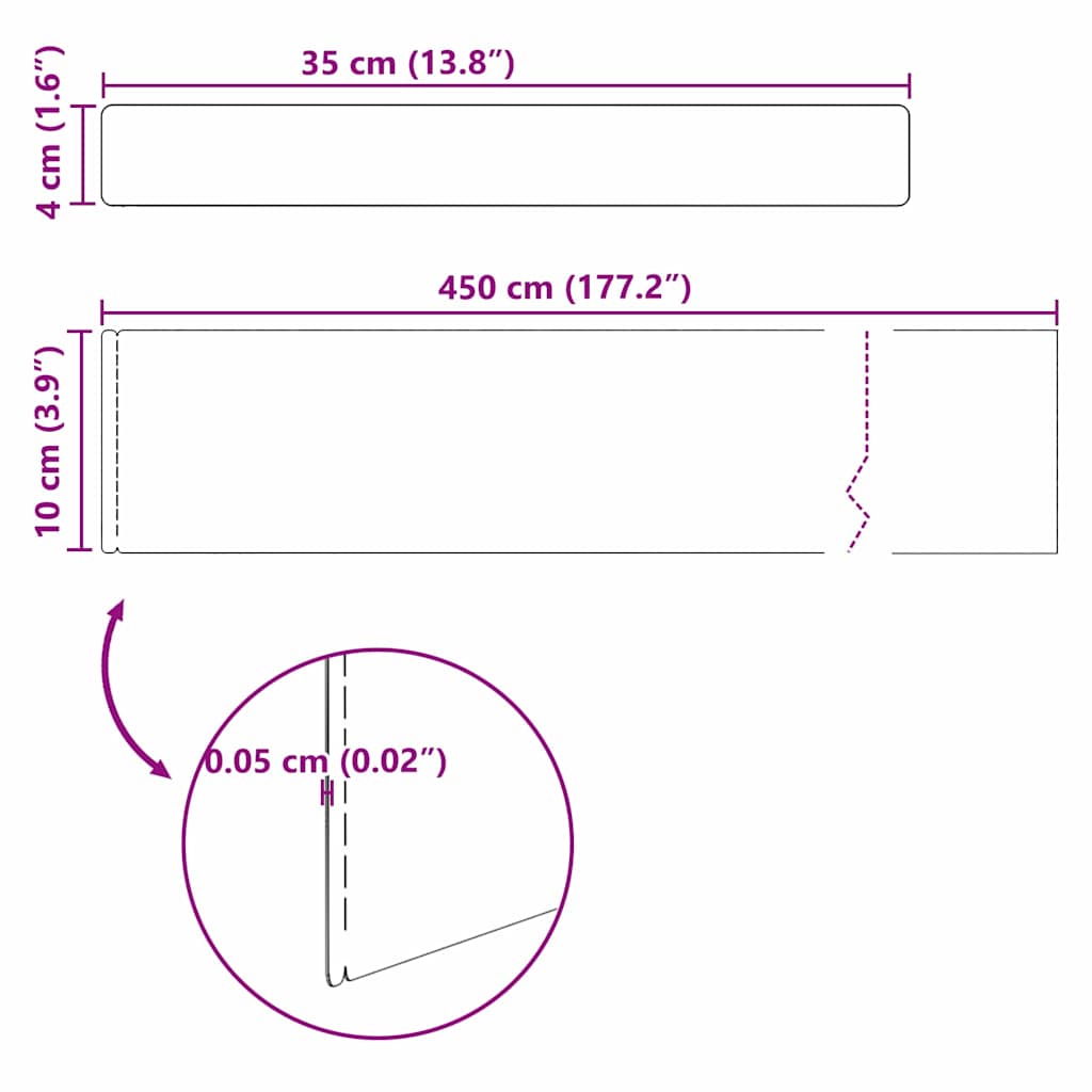 Rasenrand 4 pcs Rostig 450 x 10 cm Witterungsbeständiger Stahl