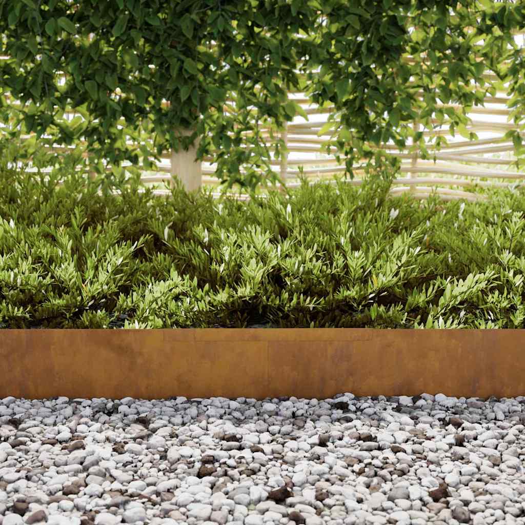 Rasenrand Rostig 450 x 15 cm Wetterfeststahl