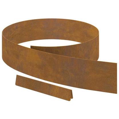 Rasenrand Rostig 450 x 15 cm Witterungsbeständiger Stahl