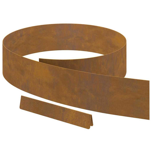 Rasenrand Rostig 450 x 15 cm Witterungsbeständiger Stahl