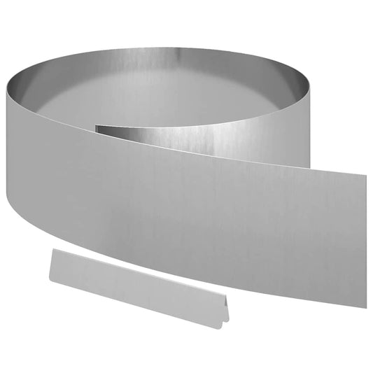 Rasenrand Silber 450 x 20 cm Verzinkter Stahl