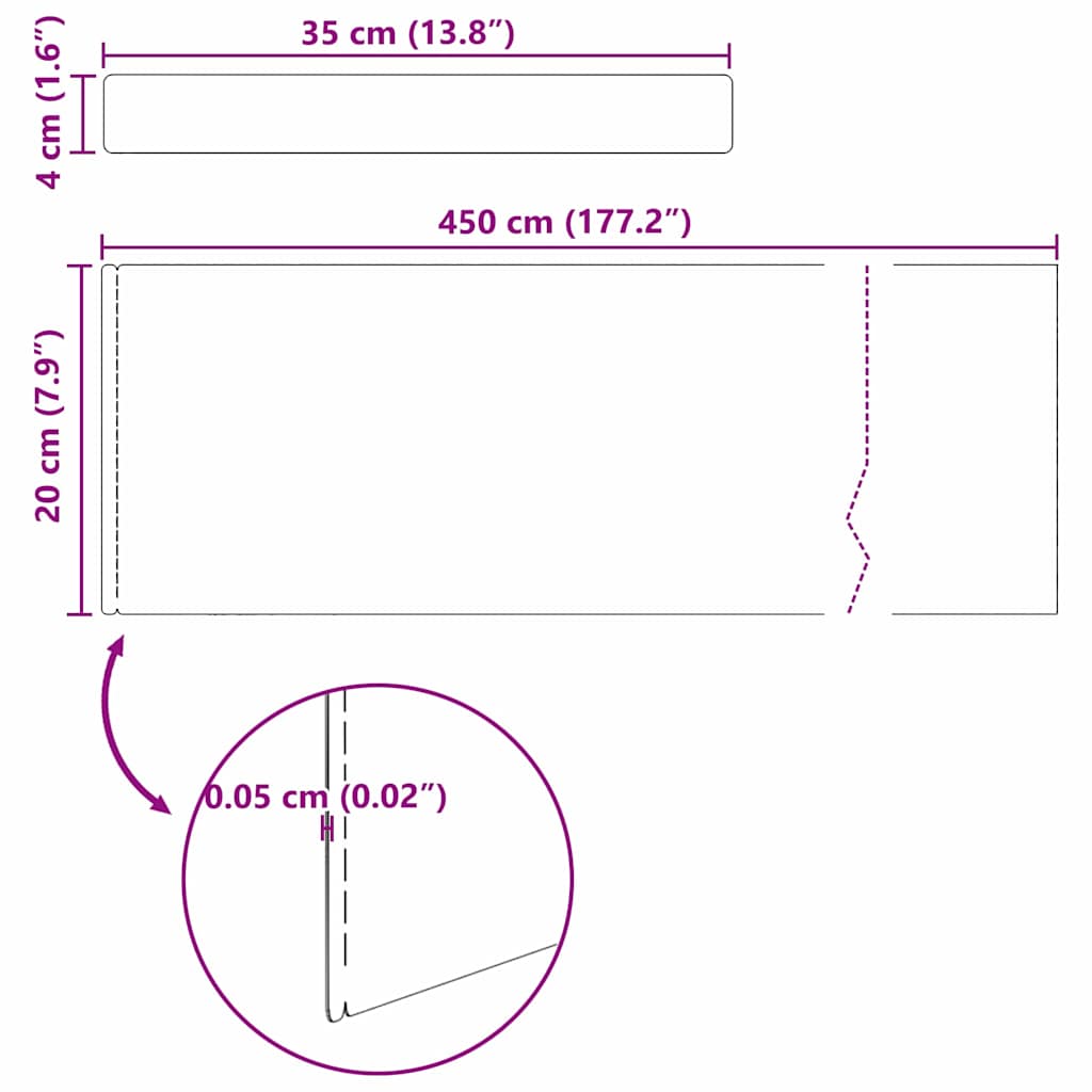 Rasenrand 4 pcs Silber 450 x 20 cm Verzinkter Stahl