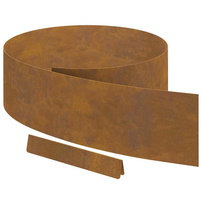Rasenrand Rostig 450 x 20 cm Witterungsbeständiger Stahl