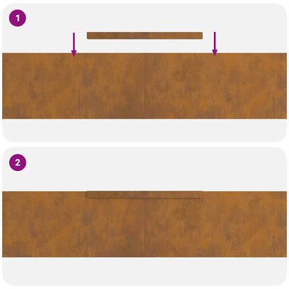 Rasenrand Rostig 450 x 20 cm Witterungsbeständiger Stahl